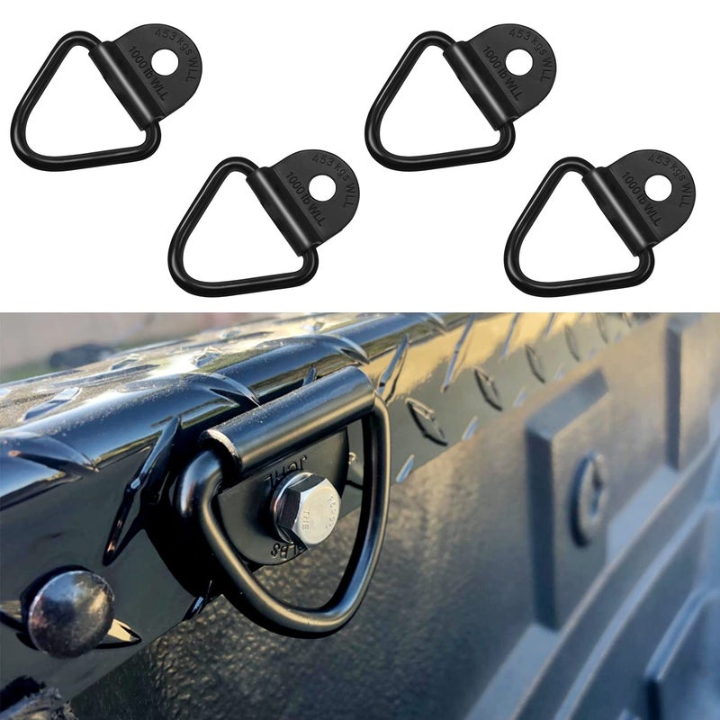 Sporthfish Cargo Tie-Down Anchors,4-Pack Black Steel V-Ring Bolton Trailer Cargo Tie Down,for Trailers,Trucks and Warehouses Replacement for D-Ring Plastic Flush Mount Pan Fitting Tie-Downs - Image 1